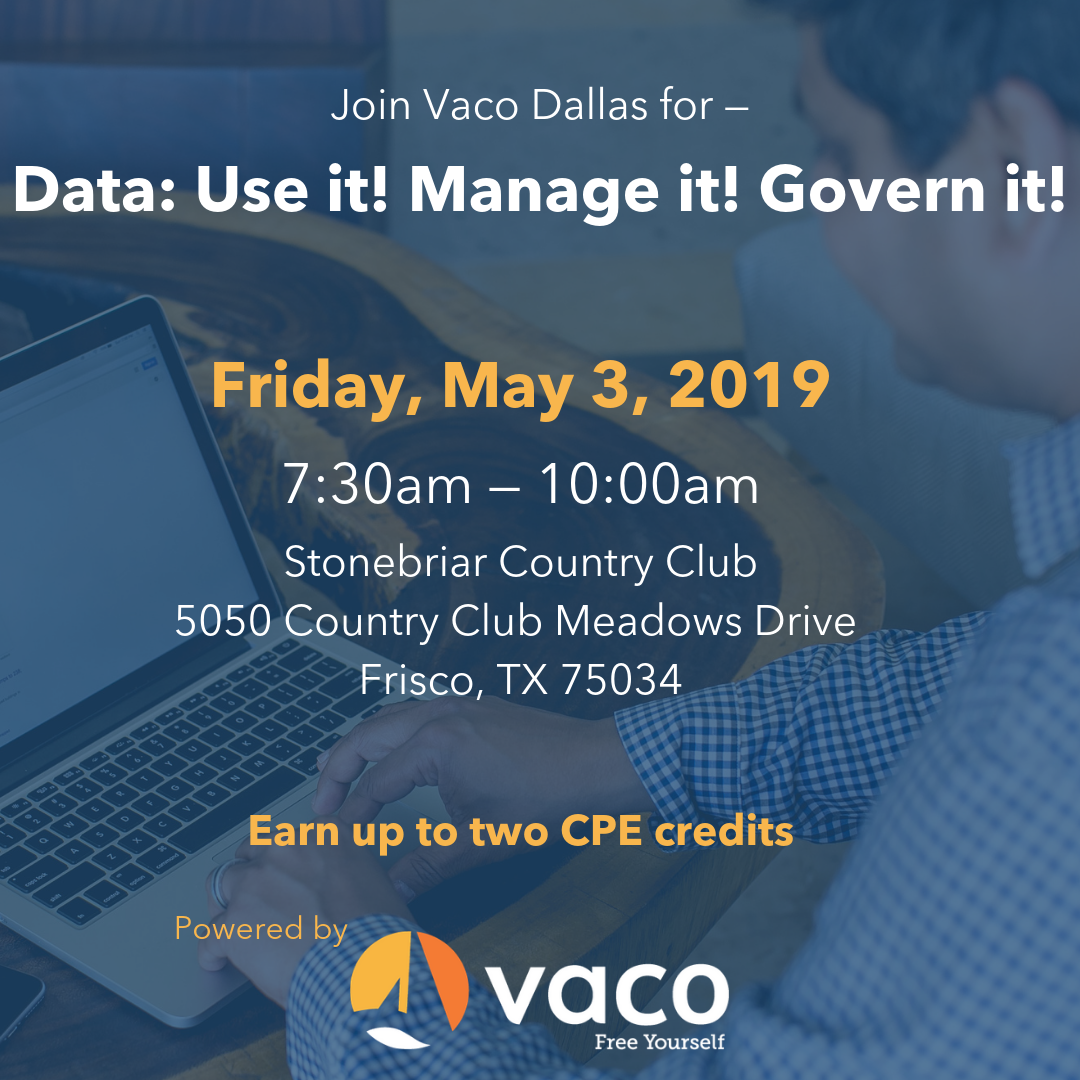 Vaco Dallas Data Gov CPE Event 5-3-19